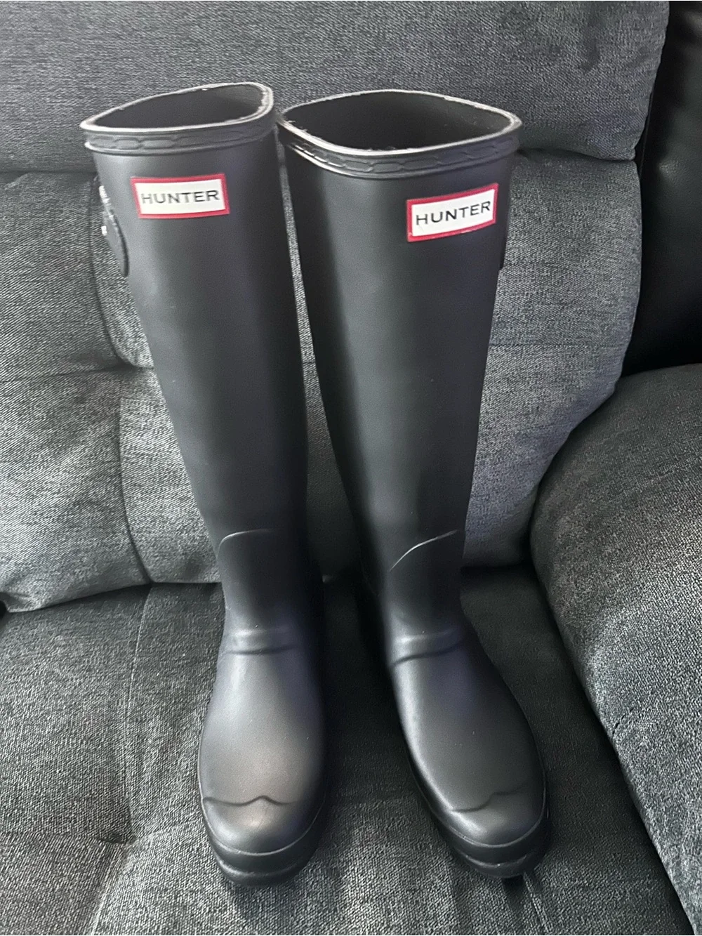 Hunter Matte Black Knee-High Rain Boots